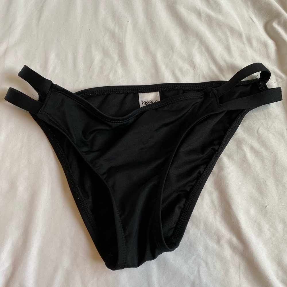 Black strappy size bikini bottoms